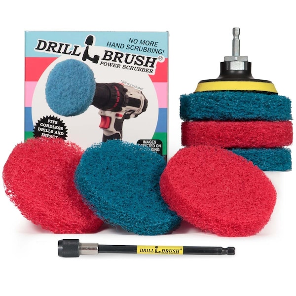Drillbrush Drill Brush - Drill Attachment - Kitchen - Bathroom - Power Scrubber P P4-3RB-3V-5X-QC-DB - main